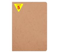 Clairefontaine 73306Cpack Collection Nomaddict (ex Age Bag) Un Lot de 5 Cahiers Agrafés Tabacs - A4 21x29,7 cm - 96 Pages Lignées avec Marge - Papier Blanc 90 g - Couvertures Carte Lustrée Grain Cuir