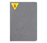 Clairefontaine 733165Cpack Collection Nomaddict (ex Age Bag) Un Lot de 5 Cahiers Agrafés Gris - A5 14,8x21 cm - 96 Pages Lignées - Papier Blanc 90 g - Couvertures Carte Lustrée Grain Cuir