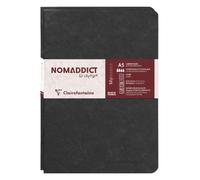 Clairefontaine 733171C Collection Nomaddict (ex Age Bag) Lot de 2 Carnets Agrafés Duo Noir - A5 15,8x21 cm - 96 Pages Lignées - Papier Blanc 90 g - Couverture Carte Lustrée Grain Cuir