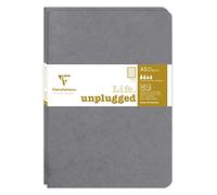 Clairefontaine 733175C Collection Nomaddict (ex Age Bag) Lot de 2 Carnets Agrafés Duo Gris - A5 15,8x21 cm - 96 Pages Lignées - Papier Blanc 90 g - Couverture Carte Lustrée Grain Cuir