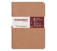 Clairefontaine 733176C Collection Nomaddict (ex Age Bag) Lot de 2 Carnets Agrafés Duo Tabac - A5 15,8x21 cm - 96 Pages Lignées - Papier Blanc 90 g - Couverture Carte Lustrée Grain Cuir