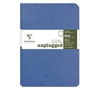 Clairefontaine 733184C Collection Nomaddict (ex Age Bag) Lot de 2 Carnets Agrafés Duo Bleu - A5 15,8x21 cm - 96 Pages Unies Blanches - Papier 90 g - Couverture Carte Lustrée Grain Cuir