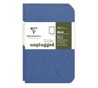 Clairefontaine 734184C Collection Nomaddict (ex Age Bag) Lot de 2 Carnets Agrafés Duo Bleu - 9x14 cm - 96 Pages Unies Blanches - Papier 90 g - Couverture Carte Lustrée Grain Cuir