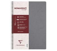 Clairefontaine 781455C Nomaddict Cahier à Spirale Gris - A4 - 100p ligné