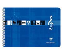 Clairefontaine 8104C Un Cahier de Musique à Spirale Bleu Klein - A4 21x29,7 cm - 50 Pages 8 Portées - Papier Blanc 90 g - Couverture Carte Pelliculée