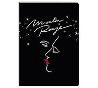 Clairefontaine 812437C - Un Carnet Broché Souple Moulin Rouge - A6 10,5x14,8cm - 128 Pages Unies Papier Blanc 90g - Collection Moulin Rouge - 4 visuels, livraison aléatoire