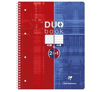 Clairefontaine Cahier Duo Book A4+ 80p petits carreaux + 80p lignées détachables perforé 4 trous