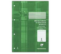 Clairefontaine 82601C Bloc de cours A4, encollé en tête, 100p, perf. 4