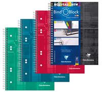 Cahier spirales Clairefontaine Bind'o block A5+ 16 x 21 cm perforé - petits carreaux - 180 pages