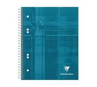 Clairefontaine 8275C Bind'O Block Cahier à Spirale Perforé avec 3 Intercalaires - A5+ 16x21 cm - 180 Pages Détachables Lignées Cadrées - Papier Blanc 90 g - Couverture Rigide Couleur Aléatoire