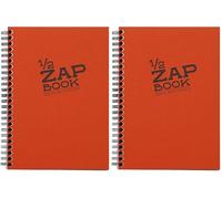 Clairefontaine 8349C Carnet Spiralé 1/2 Zap Book - 80 Feuilles Papier Croquis 100% Recy 5 14,8x21 cm 80g - Couleur de Couverture Aléatoire (Lot de 2)
