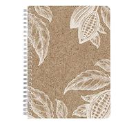 Clairefontaine 83545C - Un Carnet à Spirale Couverture Papier à base de coques de cacao - A5 14,8x21 cm 148 Pages Lignées papier ivoire 90g - Collection Jeans&cocoa - 3 visuels, livraison aléatoire