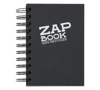 Clairefontaine 8361C Carnet Spiralé Zap Book - 160 Feuilles Papier Croquis 100% Recy 6 10,5x14,8 cm 80g - Couverture Noire