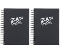 Clairefontaine 8362C Carnet Spiralé Zap Book - 160 Feuilles Papier Croquis 100% Recy 5 14,8x21 cm 80g - Couverture Noire (Lot de 2)