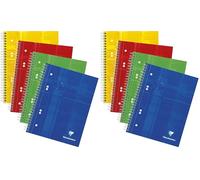 Clairefontaine 8572C Un Cahier à Spirale Perforé - A5+ 16x21 cm - 160 Pages Détachables Petits Carreaux - Papier Blanc 90 g - Couverture Carte Pelliculée Couleur Aléatoire (Lot de 2)