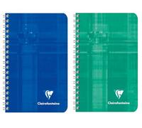 Clairefontaine 8586C Un Carnet à Spirale - 7,5x12 cm - 100 Pages Lignées - Papier Blanc 90 g - Couverture Carte Pelliculée Couleur Aléatoire (Lot de 2)