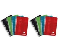 Clairefontaine 8602C Un Carnet à Spirale - 11x17 cm - 180 Pages Petits Carreaux - Papier Blanc 90 g - Couverture Carte Pelliculée Couleur Aléatoire (Lot de 2)