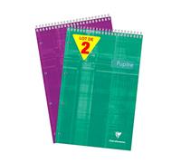 Clairefontaine 86152AMZC Lot de 2 Blocs Pupitre à Spirale Perforés - A4+ 21x31,8 cm - 160 Pages Détachables Petits Carreaux - Papier Blanc 90 g - Couverture Carte Pelliculée Couleurs Aléatoires