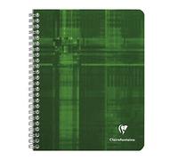 Clairefontaine 883C Un Cahier à Spirale - 16,5x21 cm - 120 Pages Lignées avec Marge - Papier Blanc 90 g - Couverture Carte Pelliculée Couleur Aléatoire