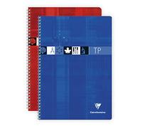 Cahier Travaux Pratiques reliure intégrale A4 80 pages grands carreaux 90 g + uni 125 g - Assortis