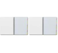 Clairefontaine 8959C Un Répertoire Libre 12 Encoches - 17x22 cm - 120 Pages Petits Carreaux - Papier Blanc 90 g - Couverture Carte Pelliculée - Couleur Aléatoire (Lot de 2)