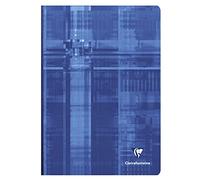 Clairefontaine 9121C Un Cahier Brochure Dos Toilé - A4 21x29,7 cm - 144 Pages Grands Carreaux - Couverture Carte Pelliculée Couleur Aléatoire