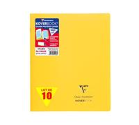 Clairefontaine 951416C Lot 10 Cahiers Agrafés Koverbook Jaunes - 17x22