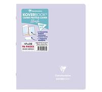 Clairefontaine 951475C Un Cahier Agrafé Koverbook Blush Lilas - 17x22 cm - 96 Pages Grands Carreaux - Papier Blanc 90 g - Couverture Polypro Opaque