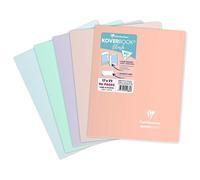 Clairefontaine 951881C Un Cahier Agrafé Koverbook Blush - 17x22 cm - 96 Pages Lignées avec Marge - Papier Blanc 90 g - Couverture Polypro Opaque - Couleur Aléatoire