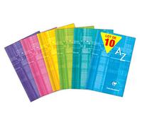 Clairefontaine 9589C - Lot 10 Répertoires Brochure Rembordés 7,5x12cm 128p
