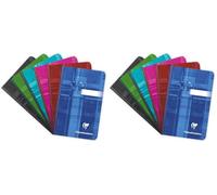 Clairefontaine 9592C Un Carnet Brochure Dos Toilé - 9x14 cm - 192 Pages Petits Carreaux - Papier Blanc 90 g - Couverture Carte Pelliculée Couleur Aléatoire (Lot de 2)