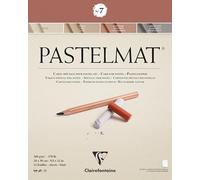 Clairefontaine 96053C Bloc Collé Pastelmat n°7 - 12 Feuilles Carte Spéciale pour Pastels Secs - 24x30 cm 360g - 4 Couleurs Assorties - Intercalaires en Papier Cristal