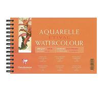 Clairefontaine 96062C Album Spiralé Etival - 12 Feuilles Papier Aquarelle Blanc 100% Cellulose Grain Fin Qualité Étude 12x18 cm 300g