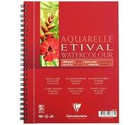 Clairefontaine 96383C - Un album à spirale de papier dessin Etival grain classic 10 feuilles 14,8x21 cm 200g, Blanc