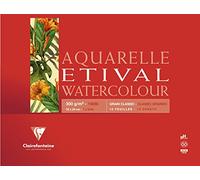 Clairefontaine Bloc encollé Etival – 1 côté A5 10 feuilles 300 g Grain Classic Blanc