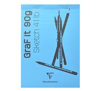 Clairefontaine 96669C bloc GraF'it 80 Feuilles blanc uni A6 90g bleu ciel