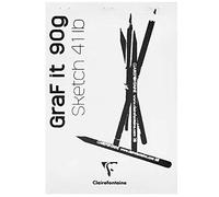Clairefontaine 96679C Bloc Agrafé GraF'it - 80 Feuilles Papier Dessin Croquis Uni - Feuilles Détachables - A4 21x29,7 cm 90g - Couverture Blanche