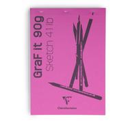 Clairefontaine 96680C bloc GraF'it 80 Feuilles blanc uni A4 90g rose