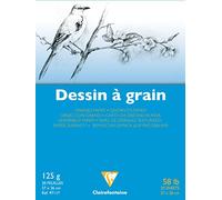 Clairefontaine 97117C bloc collé Dessin à Grain 20 Feuilles 27x36cm 125g