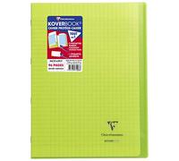 Cahier piqué Koverbook Clairefontaine - A4 21 x 29,7 cm - grands carreaux - 96 pages - vert