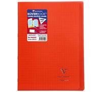Clairefontaine Cahier piqué Koverbook A4 21 x 29,7 cm grands carreaux 96 pages rouge