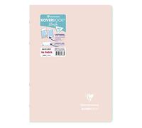 Cahier piqué Koverbook Blush A4 96 pages ligné couverture polypropylène opaque bicolore - Rose poudré/Menthe à l'eau