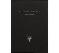 Clairefontaine 975807C Bloc Encollé Flying Spirit - 50 Feuilles Papier Esquisse Ivoire A4 21x29,7 cm 90g - Couverture en Carte Noire - Illustration imprimée au dos aléatoire
