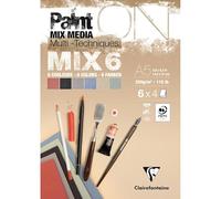 Clairefontaine 976014C Bloc collé PaintON MIX6 24 Feuilles assorti A5 250g
