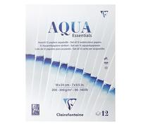 Clairefontaine 976098C Bloc Aqua Essentials - 12 Papiers Aquarelle 18x24cm