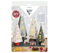 Clairefontaine 97713C Kit Décoration l'Avent 4 sapins Lumineux Décors Noël
