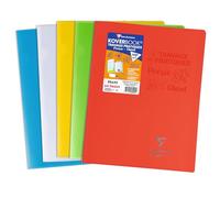 Cahier Travaux Pratiques piqué Koverbook 24x32cm 64 pages grands carreaux + uni 90 g couverture polypropylène transparent - Assortis