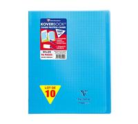 Clairefontaine 981402C - Lot 10 Cahiers Koverbook Bleus 24x32cm 96p GC