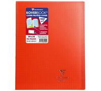 Cahier Koverbook Clairefontaine 24 x 32 cm grand carreaux 96 pages - rouge