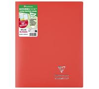 Clairefontaine Cahier 981414C – 24×32 cm – 96 p. grands carreaux – Couverture rouge polypro